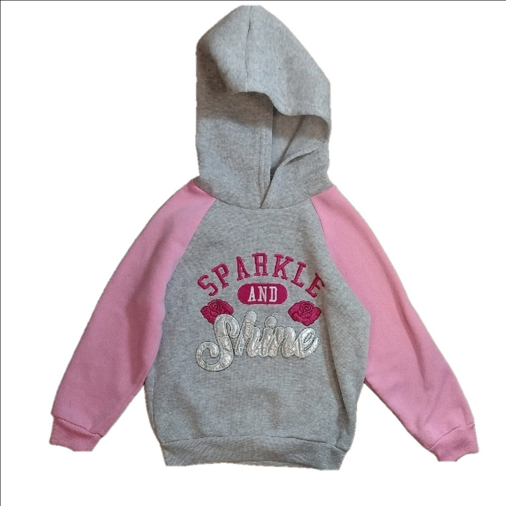 Angel Pink and Gray Sparkle Hoodie Sweatshirt